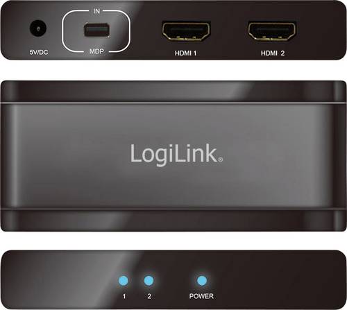 LogiLink 2 Port Mini DisplayPort-Splitter Ultra HD-fähig 3840 x 2160 Pixel Schwarz LogiLink 2 Port Mini DisplayPort-Splitter Ultra HD-fähig 3840 x 2160 Pixel Schwarz von Logilink