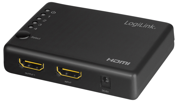 LogiLink 4K/30 Hz HDMI Splitter, schlank, 4-fach, schwarz von Logilink