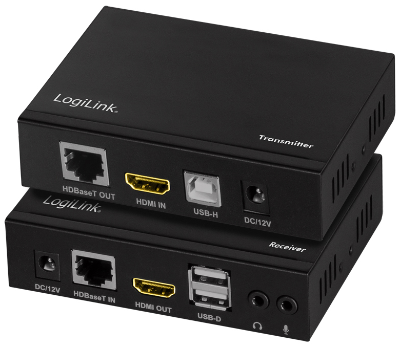 LogiLink 4K/60 Hz HDMI KVM Extender Set, HDBaseT, 6x USB-A von Logilink