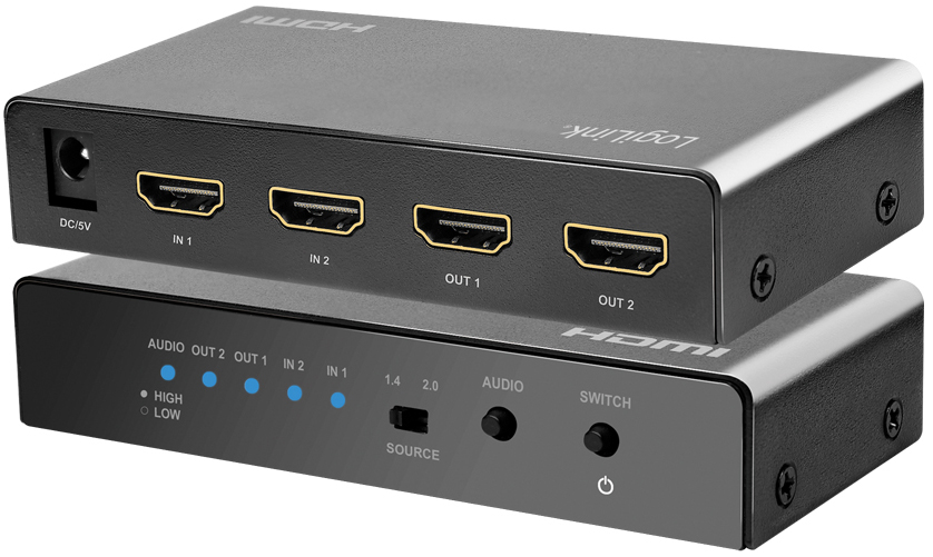 LogiLink 4K/60 Hz HDMI-Switch, 2x 2-fach, bidirekt, schwarz LogiLink 4K/60 Hz HDMI-Switch, 2x 2-fach, bidirekt, schwarz von Logilink