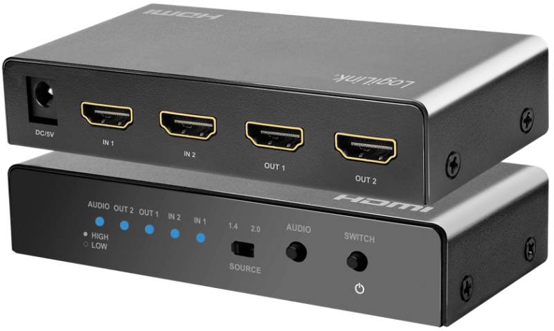 LogiLink 4K/60 Hz HDMI-Switch, 2x 2-fach, bidirekt, schwarz von Logilink