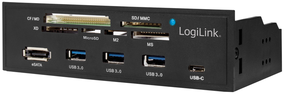 LogiLink 5,25,  Multifunktions-Panel, mit 6-fach Kartenleser von Logilink