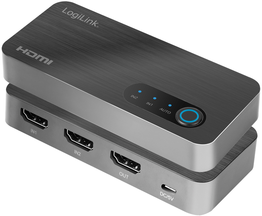 LogiLink 8K/60 Hz HDMI-Switch, 2 x 1-fach, schwarz von Logilink