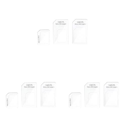 LogiLink AA0047 Dual SIM-Karten Adapter für Micro SIM und Nano SIM, 3er Pack von Logilink