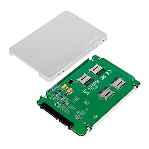 LogiLink AD0022 - Externes 2.5" SSD Gehäuse aus Aluminium für 4x microSD Karten - ohne Treiberinstallation Windows / Mac OS / Linux - MEGA KOMAPKT !! von Logilink