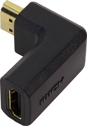 LogiLink AH0005 HDMI Adapter [1x HDMI-Stecker - 1x HDMI-Buchse] Schwarz 90° nach links gewinkelt von Logilink