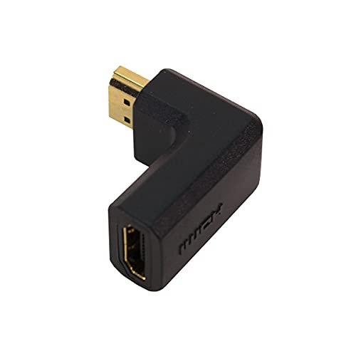 LogiLink AH0005 HDMI High Speed Adapter, 90 Grad gewinkelt und mit vergoldeten Kontakten, Ideal für Full HD, Buchse auf Stecker schwarz von Logilink