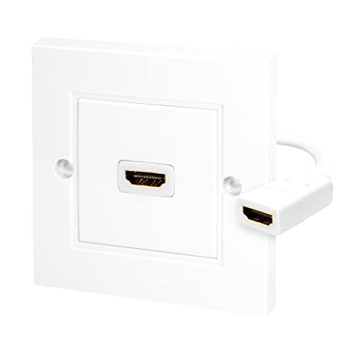 LogiLink AH0014 - 1-fach HDMI-Wansdose (HDMI Highspeed with Ethernet) für Auflösungen bis 4K/30 Hz, inkl. 18cm Adapterkabel, AH-0014, weiß von Logilink