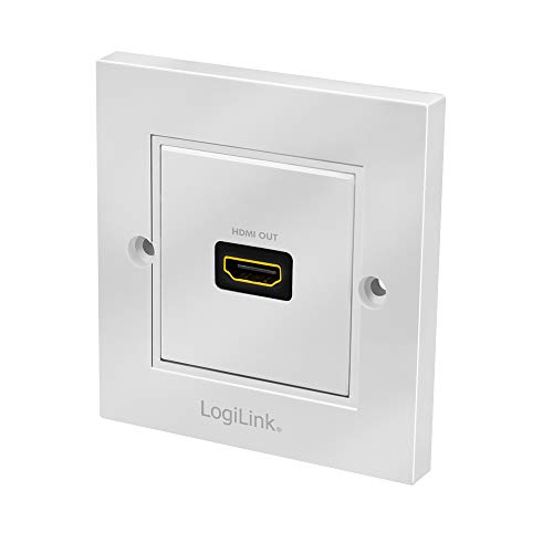 LogiLink AH0017 - HDMI Wanddose mit 1x HDMI High Speed with Ethernet Kupplung (aussen Buchse/innen Buchse) in weiß von Logilink