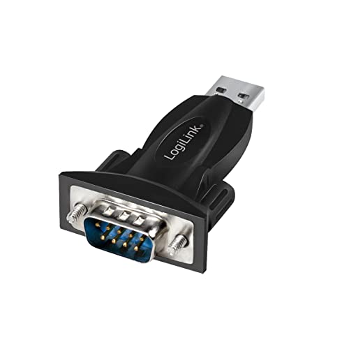 LogiLink AU0034 - USB 2.0-Adapter, USB-A (Stecker) zu DB9 (RS232 - Stecker), Activer Adapter mit Chipsatz: FT232+SP213 von Logilink