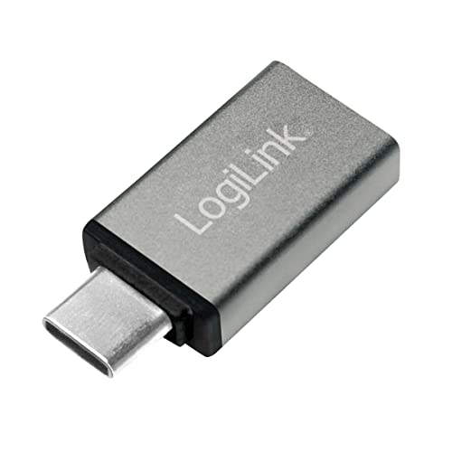 LogiLink AU0042 – USB-C Stecker (USB 3.2 Gen1) Adapter auf USB-A (USB 3.0) Buchse, silber von Logilink