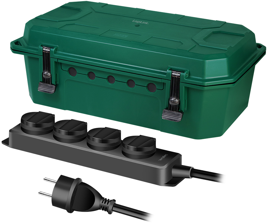 LogiLink Außen-Elektronikbox mit 4-fach Steckdosenleise von Logilink