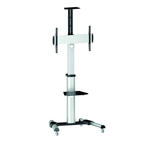 LogiLink BP0025 - Profi TV-Halterung / TV-Ständer auf Rollen mit Höhenverstellung für 37-70 Zoll (LCD, LED, OLED, …), Farbe: Alu von Logilink