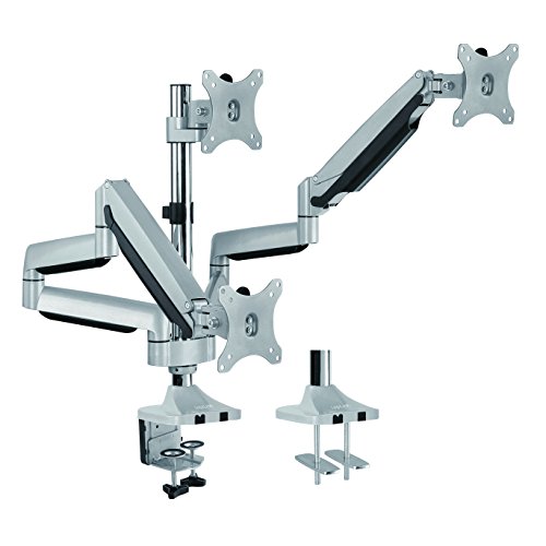 LogiLink BP0052 3-fach Monitor-Schreibtischständer 7 kg Belastung, 33,02-81,28 cm (13-32 Zoll) Silber von Logilink