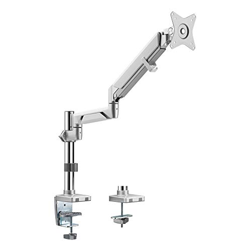 LogiLink BP0087 - Alu Monitor-Schreibtischhalterung für 17-32 Zoll (LCD, LED, OLED, …) mit Gasdruckfeder, Flat & Curved TVs, Armlänge = 553mm von Logilink