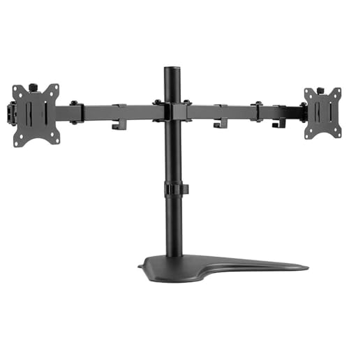 LogiLink BP0099 - Alu Dual-Monitor-Schreibtischständer für 2x 17-32 Zoll (LCD, LED, OLED, …), 360°, Armlänge = 390mm von Logilink