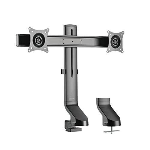 LogiLink BP0160 - Dual Tisch-Monitorhalterung 2-Fach aus Aluminium für Flache und Curved Monitore (17–27 Zoll) von Logilink