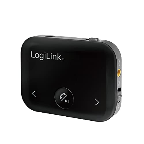 LogiLink BT0050 - Bluetooth 5.0 Audio Transmitter & Receiver (Senden & Empfangen) mit Freisprechfunktion fürs Autoradio, Smartphone (Samsung, Apple, Huawei, Sony, LG), HiFi Anlage etc. von Logilink