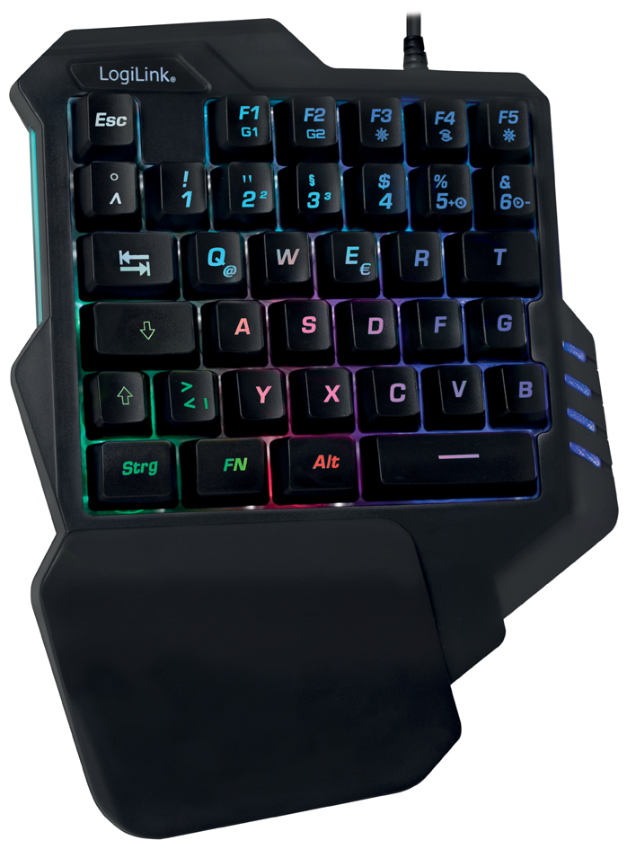 LogiLink Beleuchtete Einhand-Gaming Tastatur, schwarz von Logilink