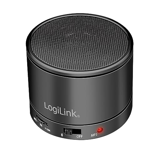 LogiLink Bluetooth 5.3 Lautsprecher mit eingebautem Mikrofon, FM-Radio und microSD Kartenleser, Schwarz von Logilink