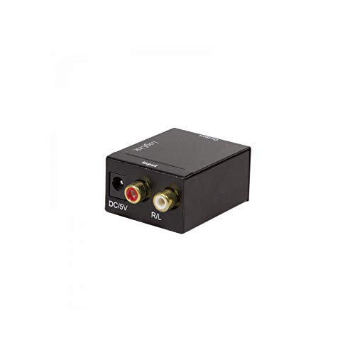 LogiLink CA0102 Koaxial und Toslink Analog L/R auf Audio-Konverter, Elektromagnetisch-Rauschfreie Übertragungen schwarz von Logilink