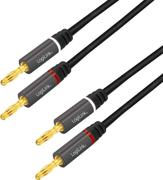 LogiLink CA1211 Audio-Kabel 5 m Banane 2 x Banana Schwarz (CA1211) von Logilink