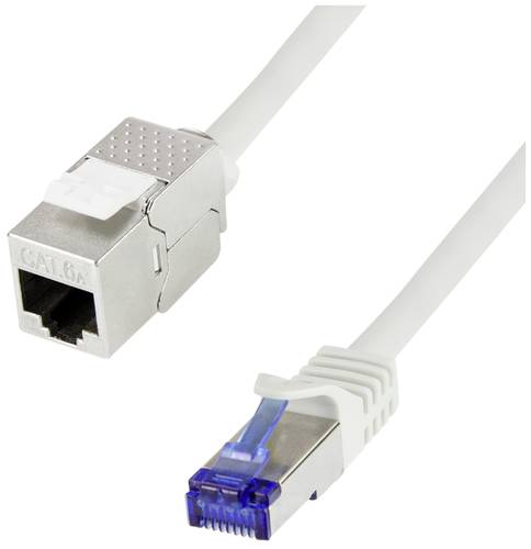 LogiLink CC5062S RJ45 Netzwerkkabel, Patchkabel CAT 6a S/FTP 3m Grau mit Rastnasenschutz 1St. von Logilink