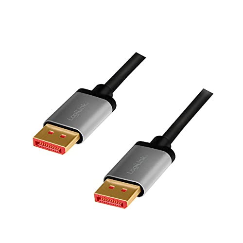 LogiLink CDA0106 - DisplayPort Anschlusskabel 8K/60 Hz, Alu, schwarz/grau, 3 m von Logilink
