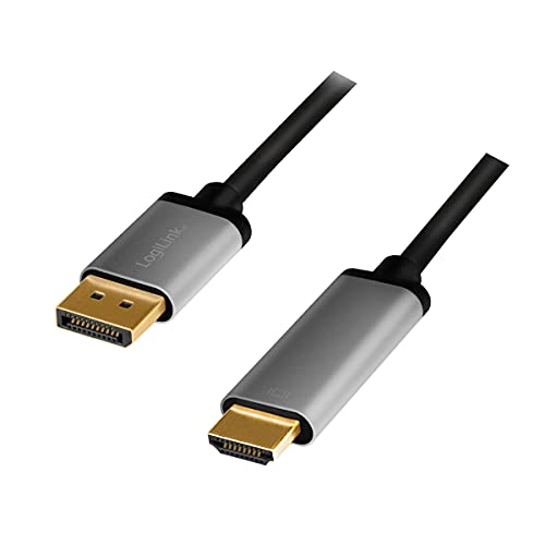 LogiLink CDA0107 - DisplayPort-HDMI Anschlusskabel 4K/60 Hz, Alu, schwarz/grau, 2 m LogiLink CDA0107 - DisplayPort-HDMI Anschlusskabel 4K/60 Hz, Alu, schwarz/grau, 2 m von Logilink