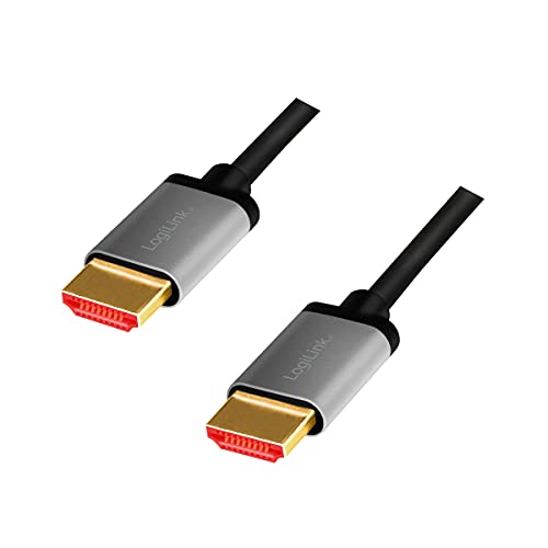 LogiLink CHA0105 - HDMI Anschlusskabel 8K/60 Hz, Alu, schwarz/grau, 2 m von Logilink