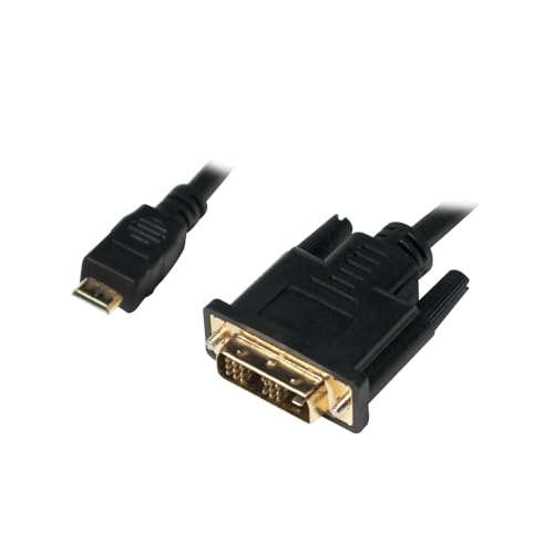 LogiLink CHM004 Mini-HDMI auf DVI-D Kabel 2m mit Rändelschrauben von Logilink