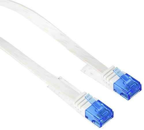 LogiLink CP0136 CAT5e UTP Flat Patch Kabel, AWG 30, blau Colour RJ45 Short Plug, weiß, 3M von Logilink