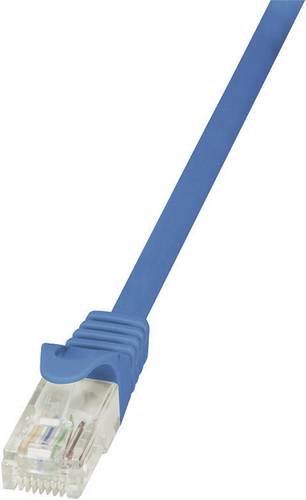 LogiLink CP1026U RJ45 Netzwerkkabel, Patchkabel CAT 5e U/UTP 0.50m Blau mit Rastnasenschutz von Logilink