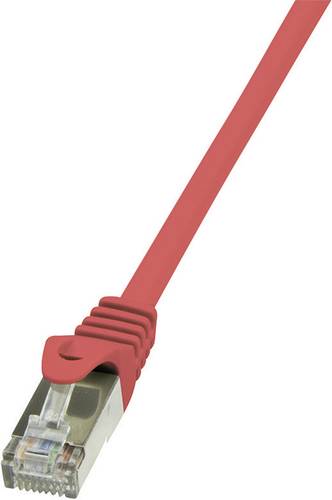 LogiLink CP1034S RJ45 Netzwerkkabel, Patchkabel CAT 5e F/UTP 1.00m Rot mit Rastnasenschutz von Logilink