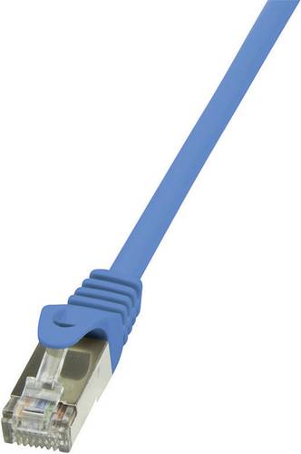 LogiLink CP1056S RJ45 Netzwerkkabel, Patchkabel CAT 5e F/UTP 2.00m Blau mit Rastnasenschutz von Logilink