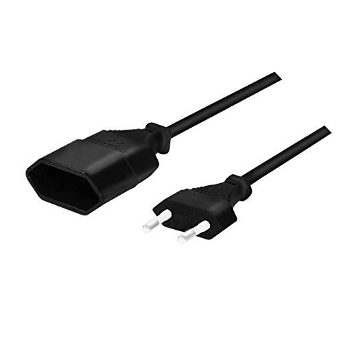 LogiLink CP122 Netzkabel Euro CEE 7/16 Stecker zu Buchse, 1m schwarz von Logilink