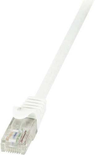 LogiLink CP2011U RJ45 Netzwerkkabel, Patchkabel CAT 6 U/UTP 0.25m Weiß mit Rastnasenschutz von Logilink