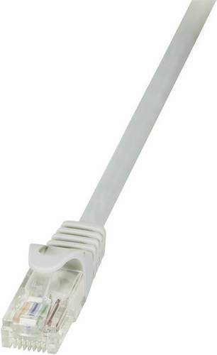 LogiLink CP2012U RJ45 Netzwerkkabel, Patchkabel CAT 6 U/UTP 0.25m Grau mit Rastnasenschutz von Logilink