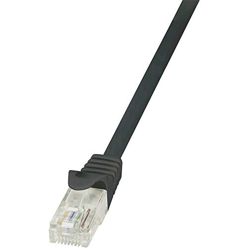 LogiLink CP2023U RJ45 Netzwerkkabel, Patchkabel CAT 6 U/UTP 0.50m Schwarz mit Rastnasenschutz, 5 Stück von Logilink