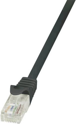 LogiLink CP2023U RJ45 Netzwerkkabel, Patchkabel CAT 6 U/UTP 0.50m Schwarz mit Rastnasenschutz von Logilink