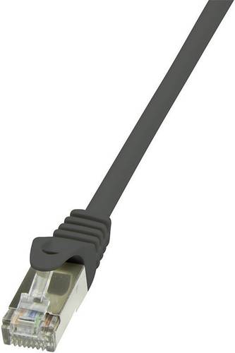 LogiLink CP2073S RJ45 Netzwerkkabel, Patchkabel CAT 6 F/UTP 5.00m Schwarz mit Rastnasenschutz 1St. von Logilink