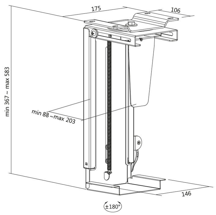 LogiLink CPU-Halter, aus Metall, drehbar, Schnellverschluss von Logilink