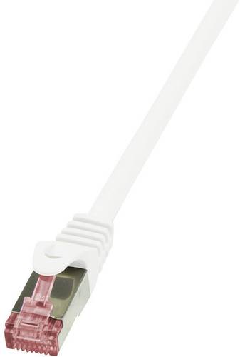 LogiLink CQ2011S RJ45 Netzwerkkabel, Patchkabel CAT 6 S/FTP 0.25m Weiß Flammwidrig, mit Rastnasensc von Logilink