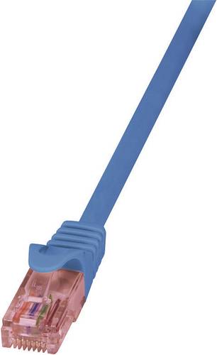 LogiLink CQ2016U RJ45 Netzwerkkabel, Patchkabel CAT 6 U/UTP 0.25m Blau Flammwidrig, mit Rastnasensch von Logilink