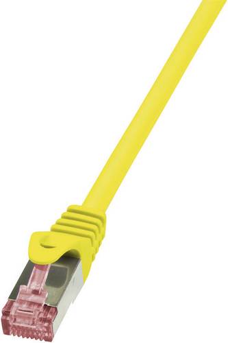 LogiLink CQ2017S RJ45 Netzwerkkabel, Patchkabel CAT 6 S/FTP 0.25m Gelb Flammwidrig, mit Rastnasensch von Logilink