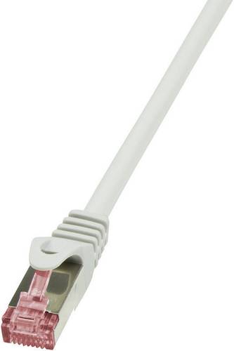 LogiLink CQ2022S RJ45 Netzwerkkabel, Patchkabel CAT 6 S/FTP 0.50m Grau Flammwidrig, mit Rastnasensch von Logilink