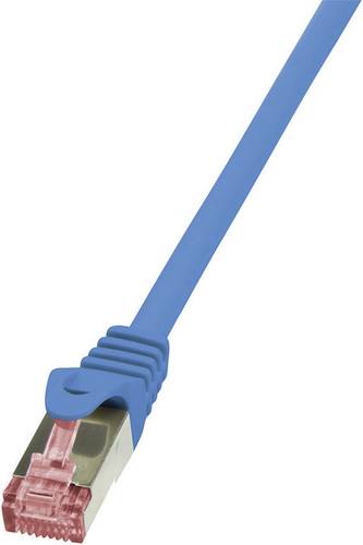 LogiLink CQ2026S RJ45 Netzwerkkabel, Patchkabel CAT 6 S/FTP 0.50m Blau Flammwidrig, mit Rastnasensch von Logilink