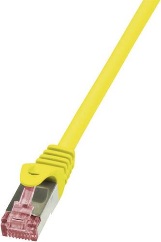 LogiLink CQ2027S RJ45 Netzwerkkabel, Patchkabel CAT 6 S/FTP 0.50m Gelb Flammwidrig, mit Rastnasensch von Logilink