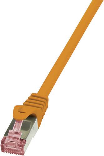 LogiLink CQ2028S RJ45 Netzwerkkabel, Patchkabel CAT 6 S/FTP 0.50m Orange Flammwidrig, mit Rastnasens von Logilink