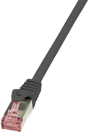 LogiLink CQ2033S RJ45 Netzwerkkabel, Patchkabel CAT 6 S/FTP 1.00m Schwarz Flammwidrig, mit Rastnasen von Logilink